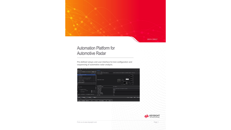 Automation Platform for Automotive Radar